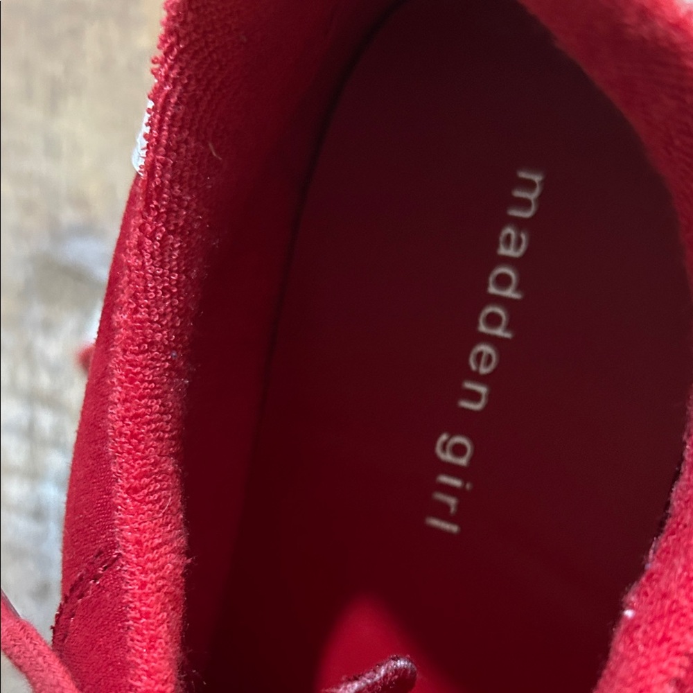 Madden Girl Red and White Sneakers - Picture 4 of 5
